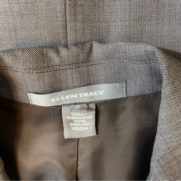 Brownish grey wool silk blend long blazer - Picture 7 of 7